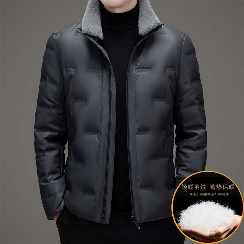 High Quality 2024 Winter Men's Casual White Duck Down Jackets Fur Collar Detachable Warm Puffer Coat Outwear Windproof Thick Top