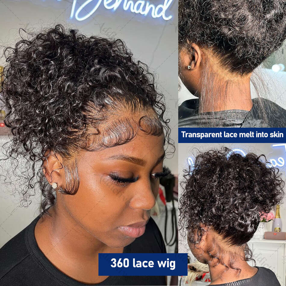13x4 13x6 Loose Deep Wave Transparent Frontal Wigs Curly 360 HD Lace Front Human Hair 30 34 Inch 5x5 Closure Wig 200%