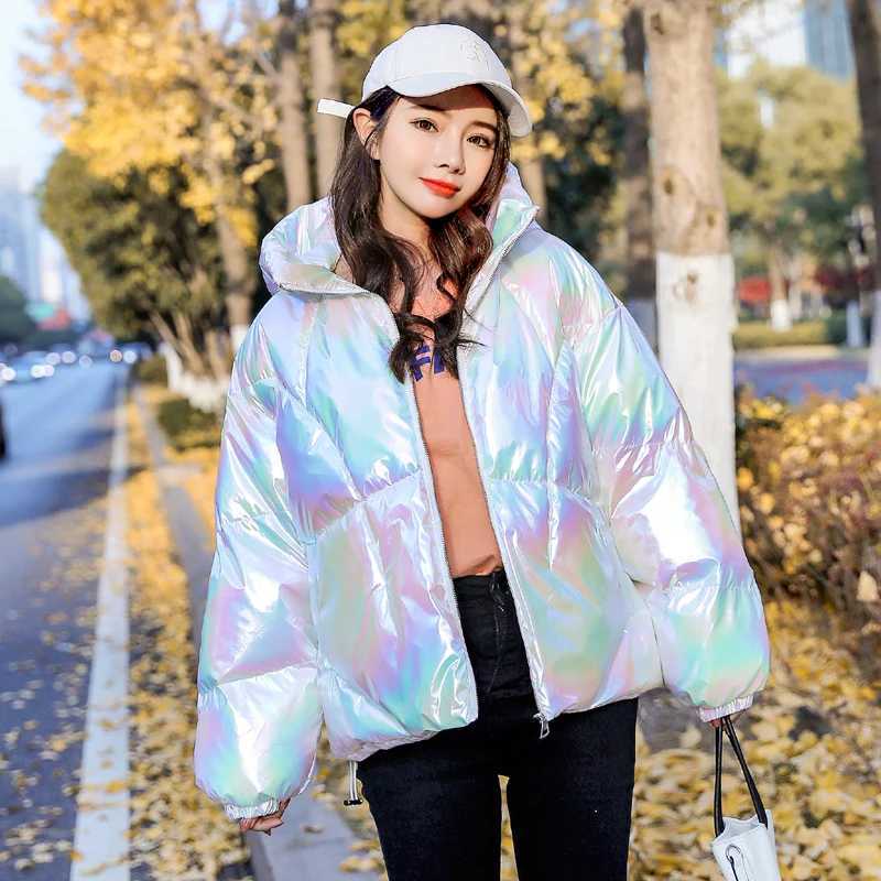 Women's Down Parkas 2023 New Winter Jacket Coats Womens Parkas Hooded Glossy Down Cotton Jacket Warm and Casual Parka Padded Cotton Coat Womens P