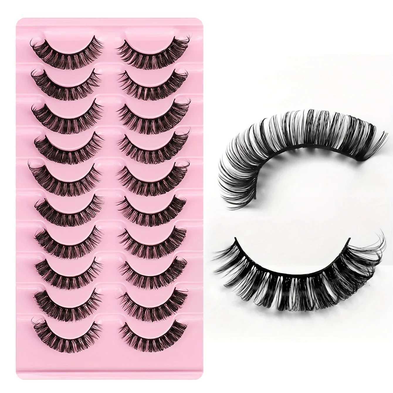 Lashes 10 Strip Pairs Russian DD Curl False Eyelashes Fluffy Wispy Faux Mink Lashes PackXJ24575