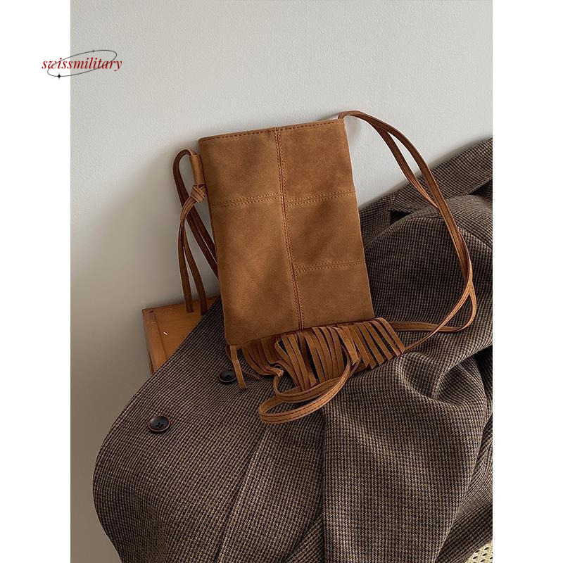 2024 New niche design new women's Bohemian American style tassel frosted crossbody mobile phone bag for women #18 swissmilitary