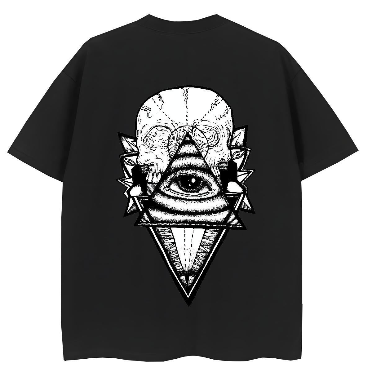 Stylist T shirt 230g 100% Cotton Breathable Soft Casual Sport eye of the devil Women Tees Unisex Custom Print Plus Size Tees Shirts