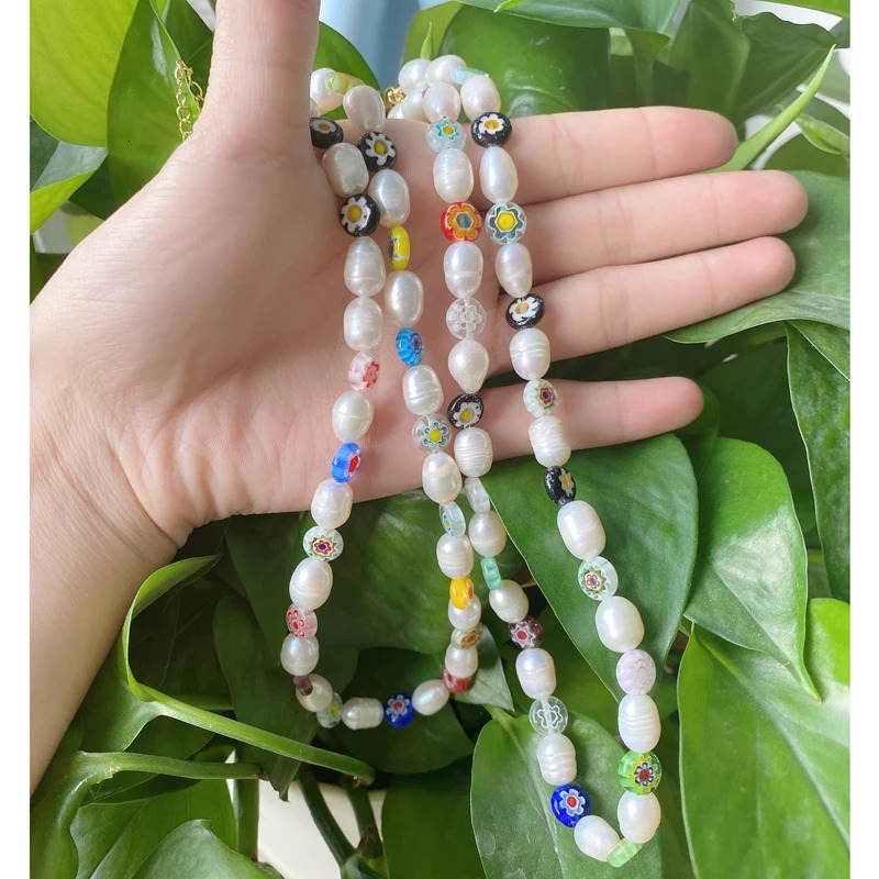 Handmade Turkiye Eye Freshwater Pearl Eye Soft Polymer Clay Bead Necklace 241018
