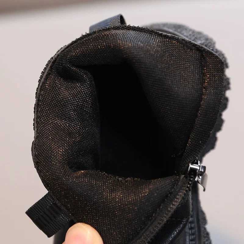 Kids Short Boots Fashion Boys Shoes Autumn Winter Leather Children Boots Non-Slip Toddler Girls Boot Toddler Snow ShoesXJ241018