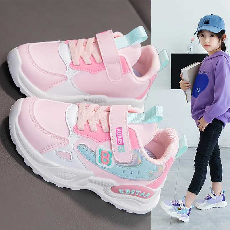 Athletic Outdoor Childrens sports shoes girls jackets sports shoes cute casual shoes mesh breathable teeth lightweight running shoes H241019