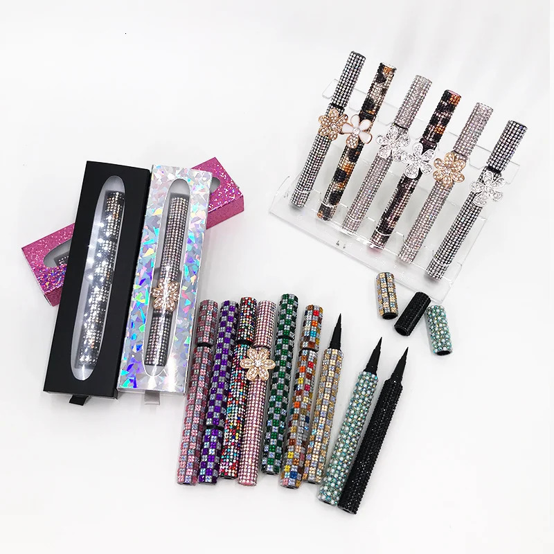 Self adhesive black eyeliner pencil rhinestone eyeliner gel pen durable 241018