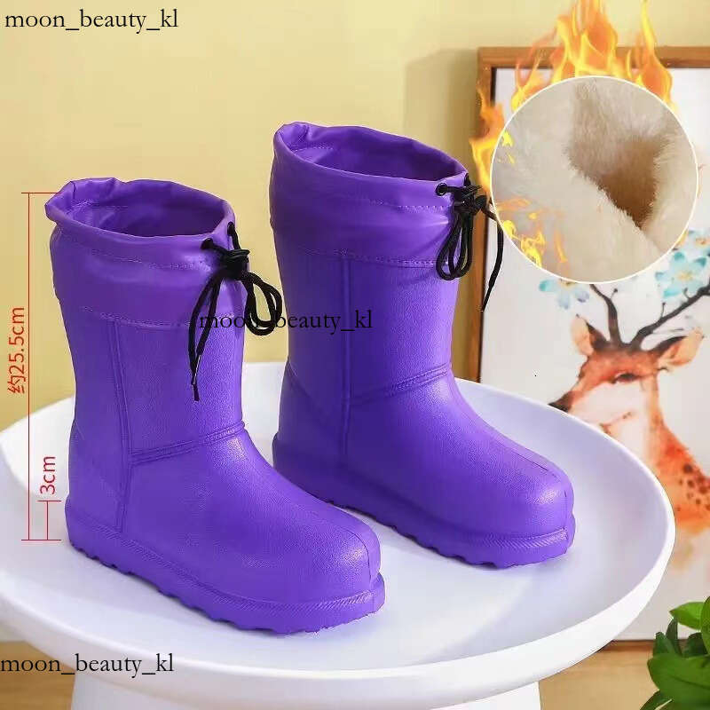 Designer Boot Warm And Flannel Men's And Women's Winter 2024 New Fashion Snow Boots With Plush Insulation, Black Thick EVA Lightweight Water