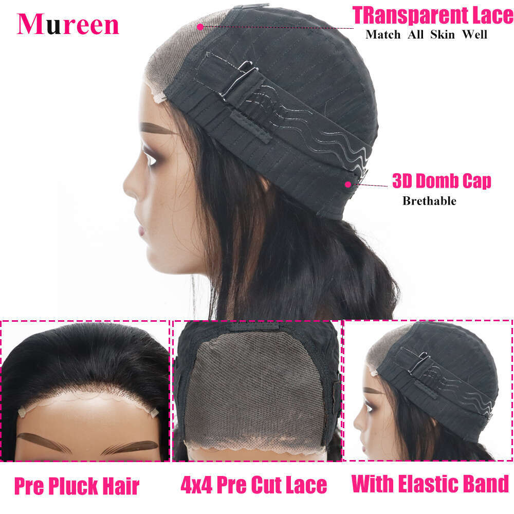 Wig Density Glueless Human Hair Ready To Wear Body Wave Pre Plucked Cut Lace And Go X Closure