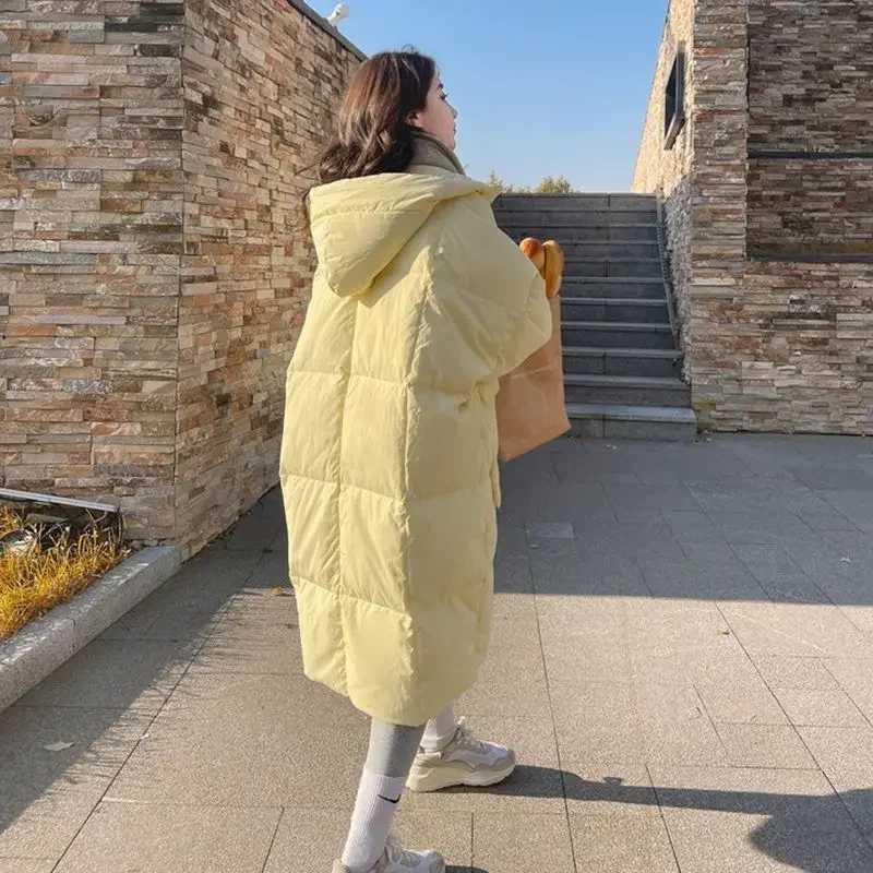 2024 Down Coats New Long-style Cotton Dress Korean Version Large Size Korean Fashion Jackets Winter Heat Parka FemininaX241019