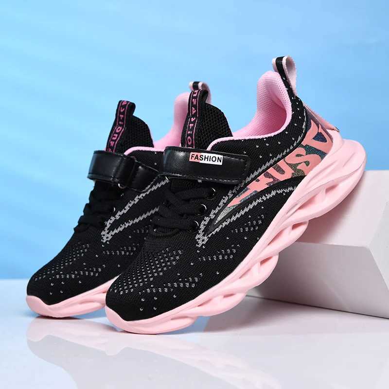 Athletic Outdoor Childrens casual girls tennis shoes fashionable sports shoes lightweight running shoes teenagers sports girls tennis shoes H241019