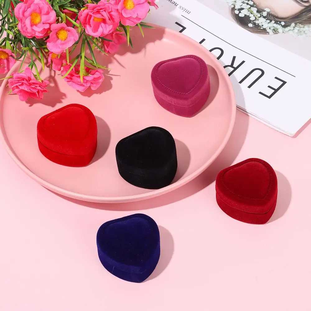 Fashion couple wedding party jewelry box earring holder velvet ring box heart-shaped box W241019