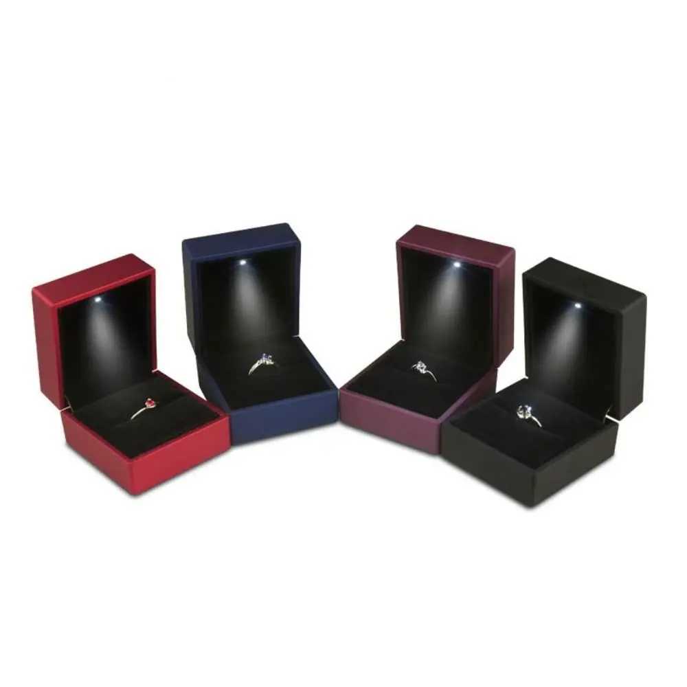 LED Ring Earring Box Pearl Treasure Box Engagement Wedding Mens Gift Box W241019