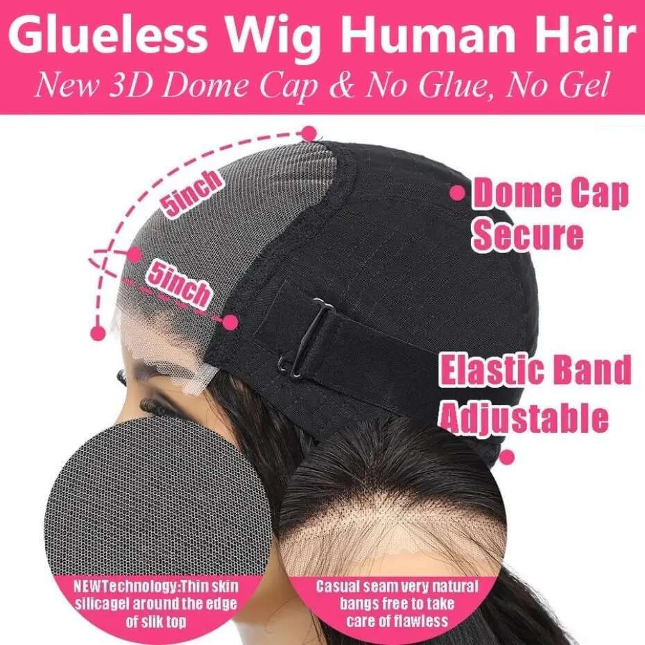 Wear Ready To x Lace Closure Wig Body Wave Glueless Human Hair No Glue Pre Cut Density