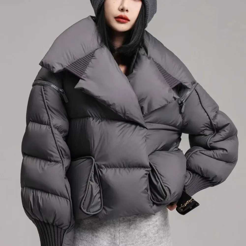 Women's Down Parkas Down jacket womens white duck down jacket womens T-shirt warm Parkas detachable Slves jacket 2024 winter inflatable jacket sh