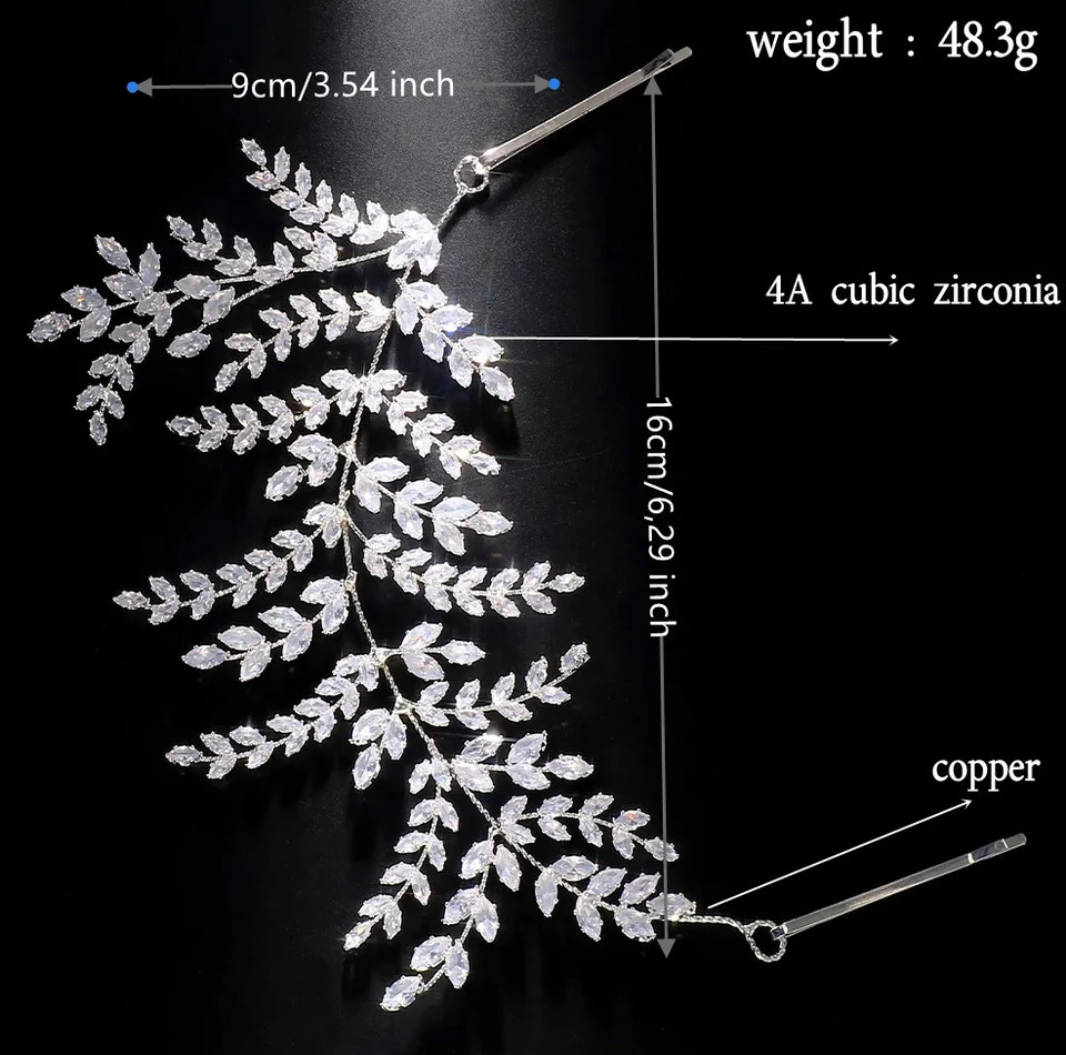 Luxury wedding hair comb bridal headband cubic zirconia bridal hair clip ball party womens hair jewelry accessories 241018
