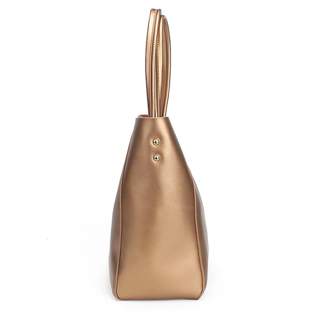 Zency Gold Womens Shoulder Bag 100% Genuine Leather Large Capacity Handbag Elegant Womens Messenger Cross Body Fashion 241018