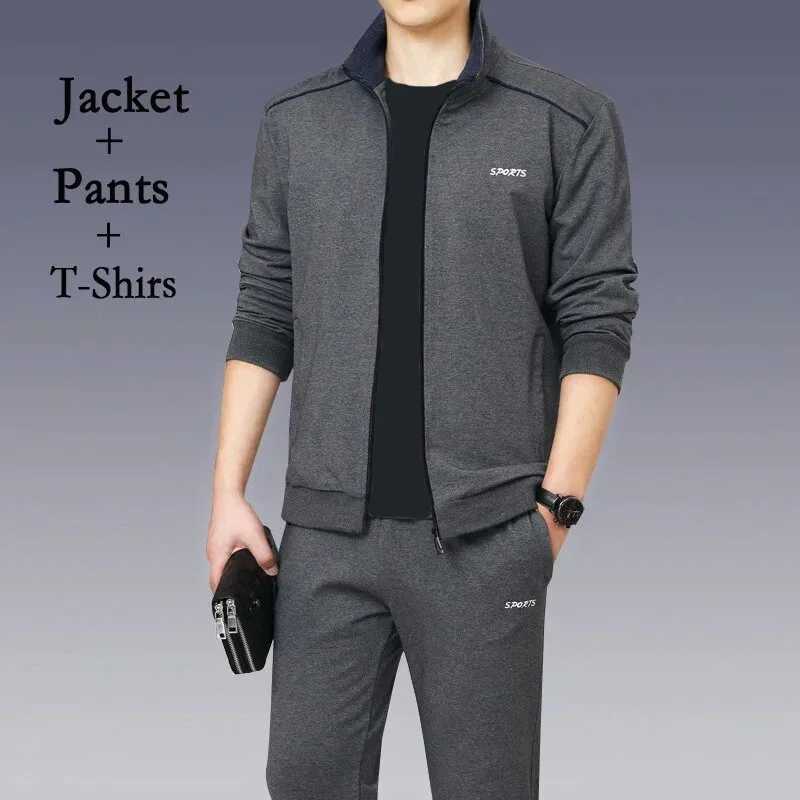 2024 Winter Running Set Sportswear Sweatshirt+Pants Mens 3-Piece Fitness Sportswear Jogging Suit W241018