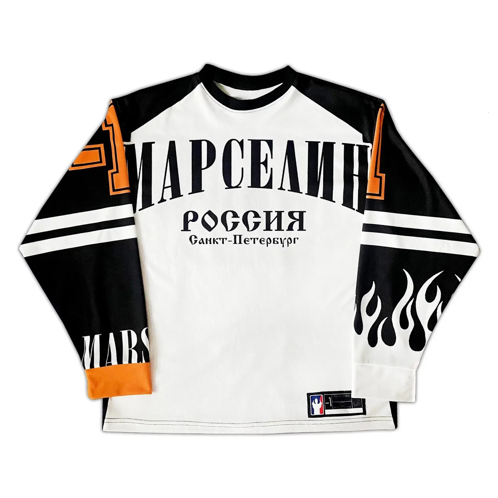 Y2K retro football sports shirt long sleeved T-shirt mens Harajuku oversized T-shirt Gothic letter graphic printed 241019