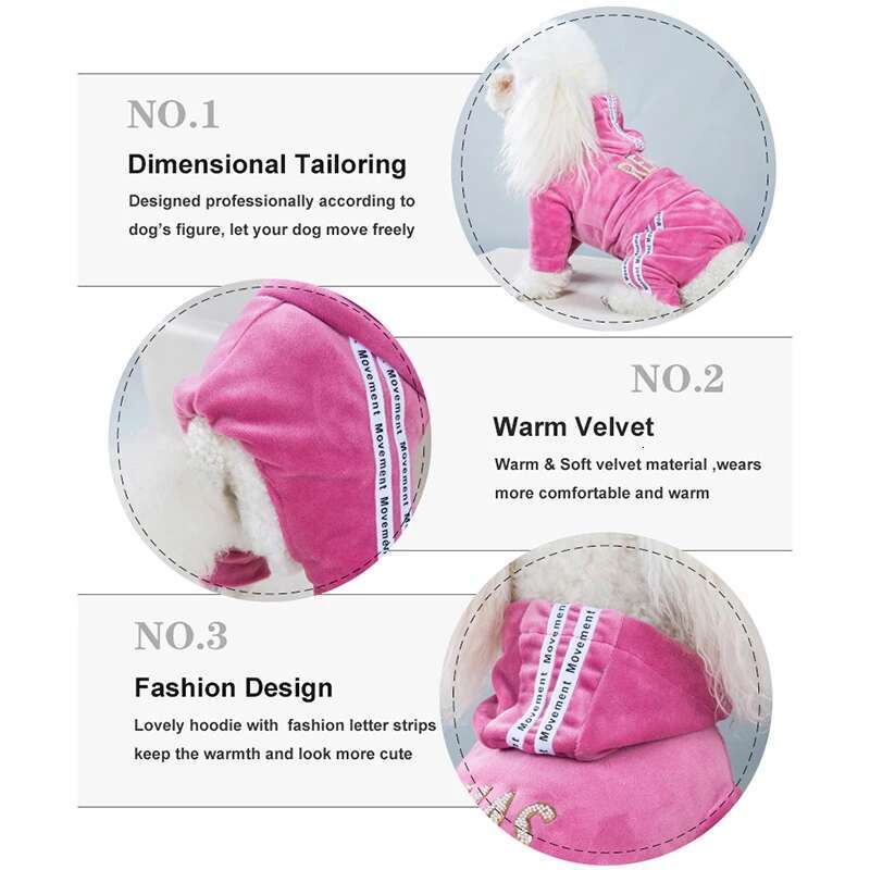 Dog Clothes for Small Dogs Cat Warm Winter Pet Clothing Soft Veet Overalls Puppy Girl Hoodies Jumpsuit Sweatshirt Chihuahua