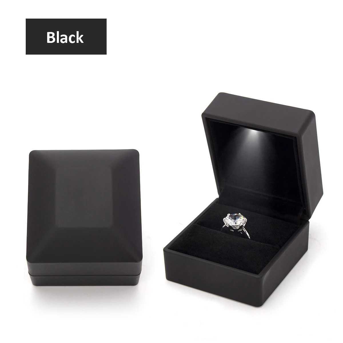 Luxury ring box with LED lights diamond ring box used for engagement weddings Valentines Day birthday ring display organizers W241019