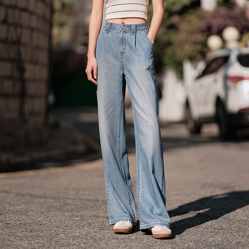 Semir Jeans Women Cover Meat Wide-Legged Hundred With Simple 2024 Summer New Cool Feeg Do Old Trousers Street Tide