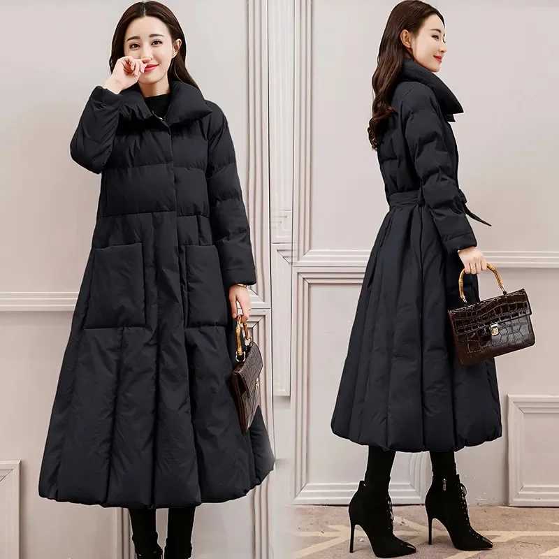2024 New Winter Jacket Women Long Down Jackets Warm Parkas Females Casual Thick Quilted Cotton Puffer Coats Parkas OutwearX241019