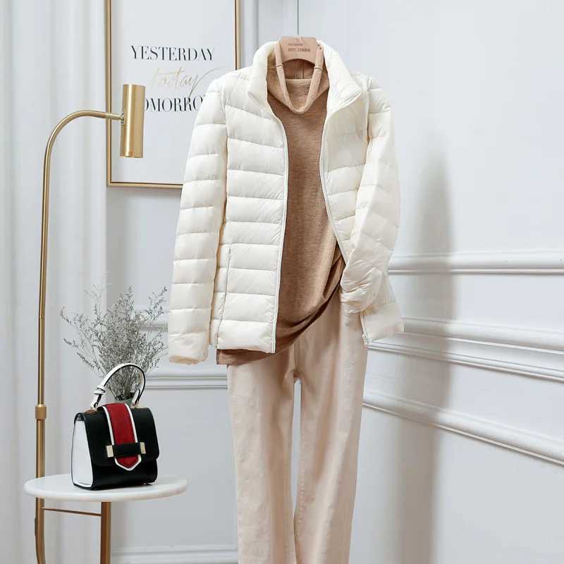 15 Colors Female Slim Fit Short Portable Windproof Puffer Jacket New Women Autumn Winter Packable Ultra Light Weight Down CoatX241019
