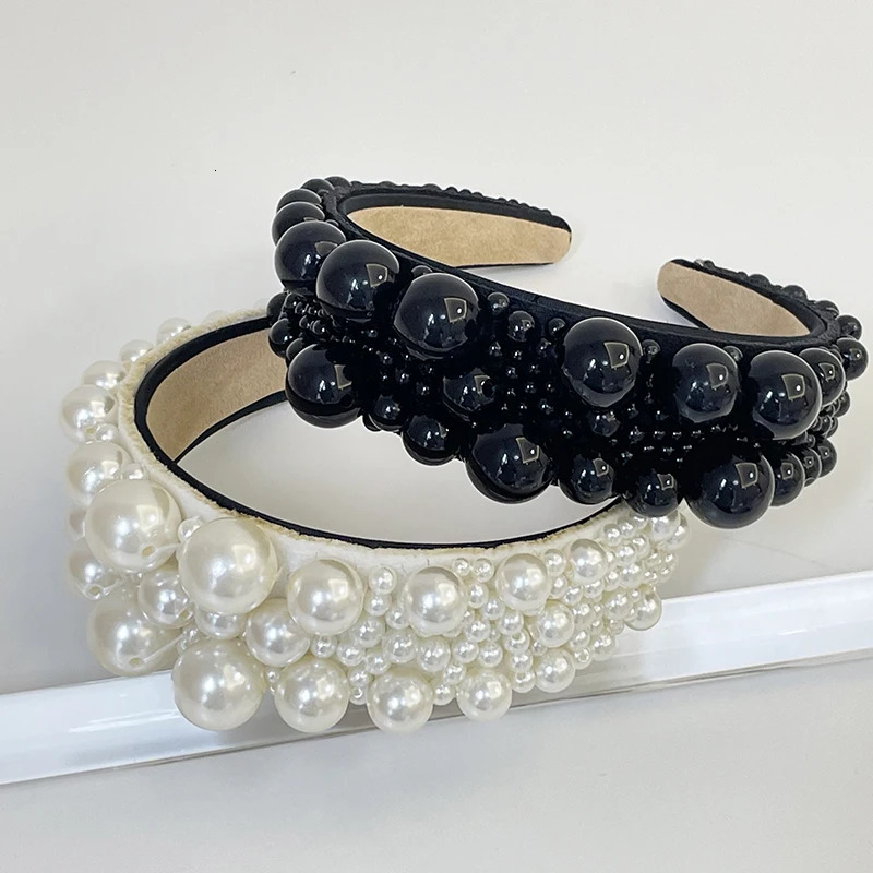 Womens Baroque Luxury Bohemian Big Pearl Flower Head with Adult Hair Accessories Hair Jewelry 241018