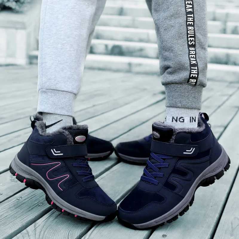 Womens winter snow boots suitable for mens and womens outdoor hiking boots anti slip and warm womens sports shoes size 35-45 ankle Y241019