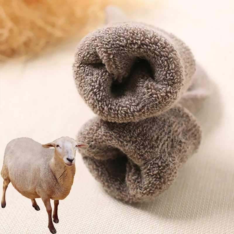 Winter Warm Merino Wool Male Men Women Socks Super Thicker Solid Rabbit Socks Against Cold Snow High QualityXJ241019