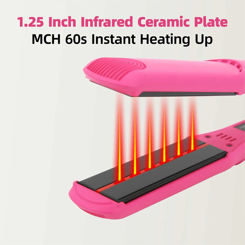 Infrared flat iron 450 2-in-1 professional salon straightener curling iron ceramic coating plate hair dryer 100-240V 241018