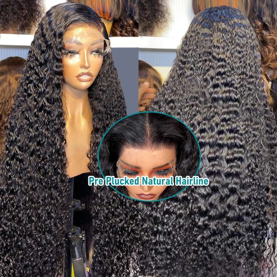 30 36 Inch Loose Deep Wave 13x4 13x6 HD Lace Frontal Human Hair Brazilian Pre Plucked Curly 5x5 Closure Wig For Women