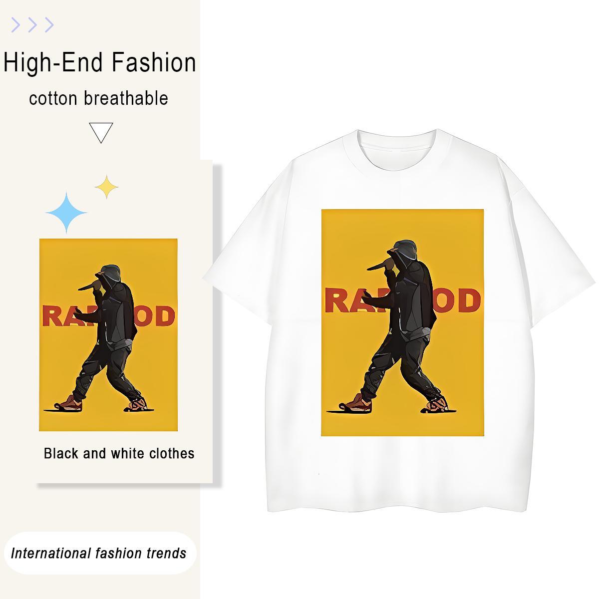 Casual New T-Shirts for Women 230g Cotton Round Neck Short Sleeve Street character Woman Tshirt Wholesale White Plus Size Clothes