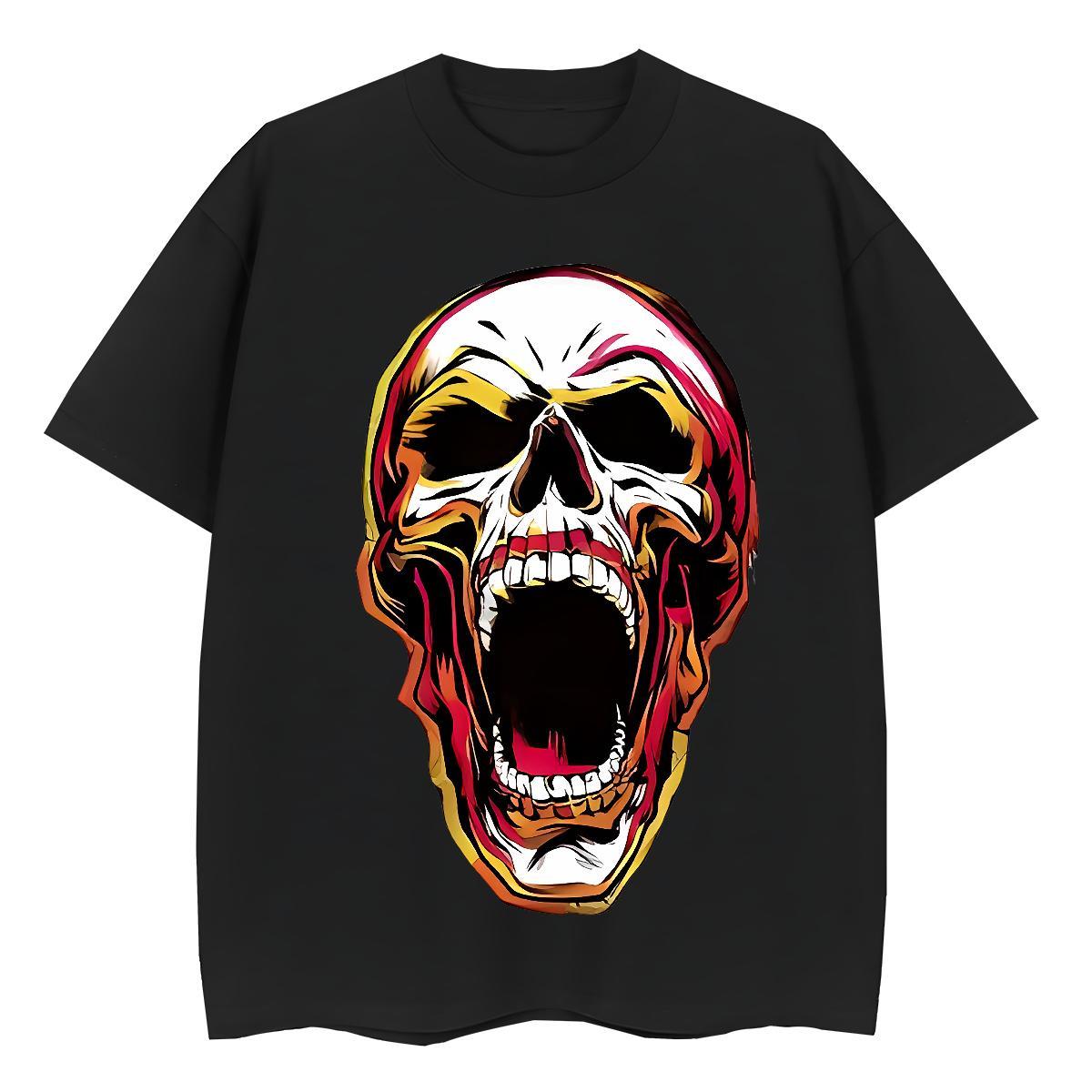2024 T shirt 230g Cotton Round Neck Short Sleeve Beach scary Lady T shirt Free Shipping Customized Print Wear