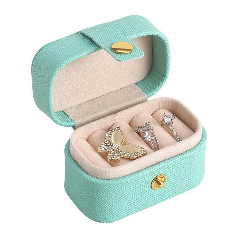 2023 Portable Mini Jewelry Box Organizer Travel Ring Earring Bracket Jewelry Display Box PU Leather Jewelry Storage Box Gift W241019