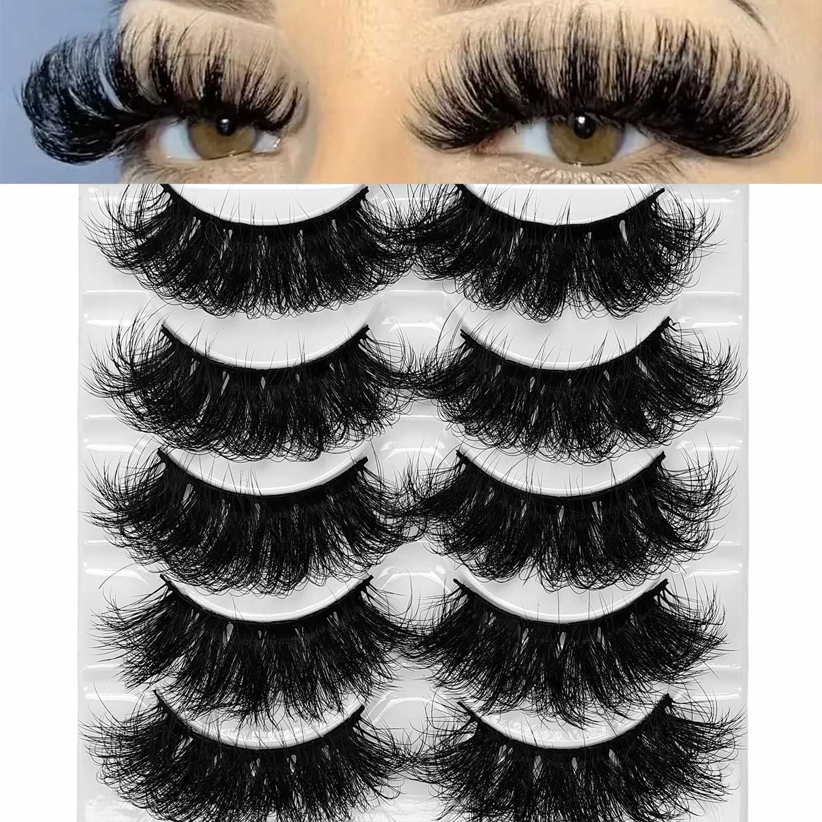 5 Pairs Eyelashes Faux Mink Eyelashes Long Lasting Fluffy Mink Lashes Dramatic Volume lashes Extension Thick LongXJ241019