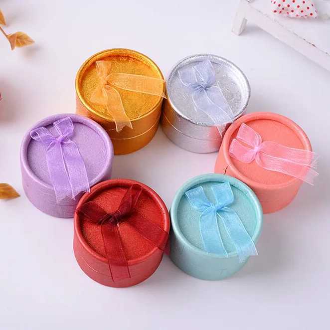 New Round Bow Earrings Jewelry Box Display Ring Jewelry Organizer Gift Box Jewelry Box Wedding Packaging W241019
