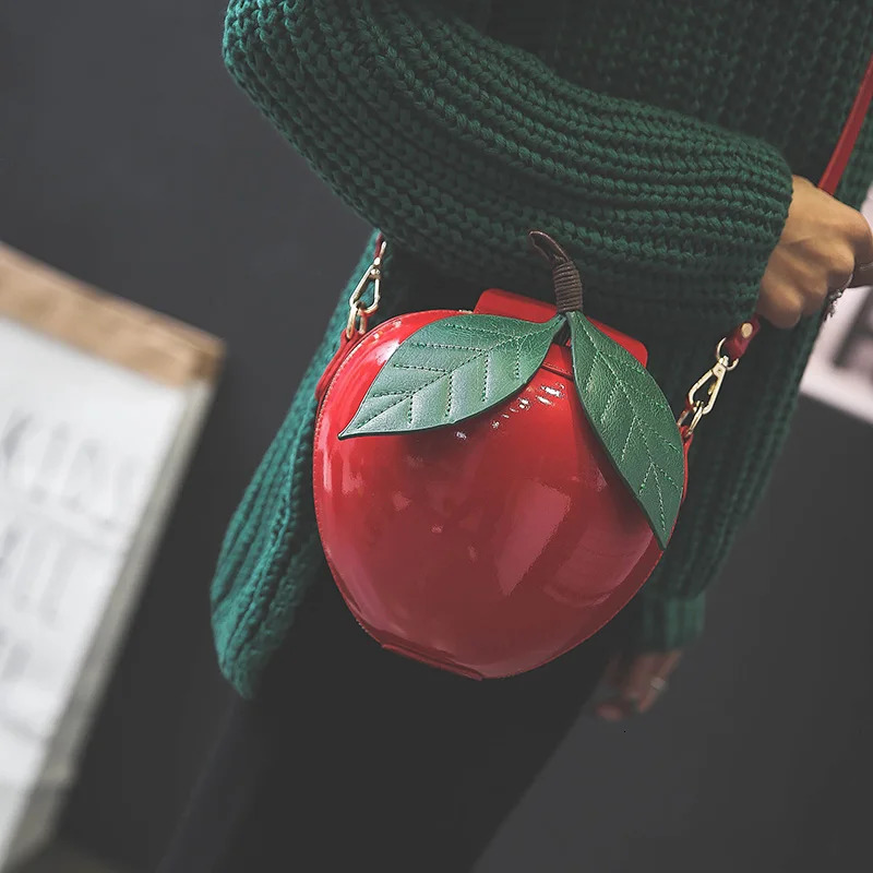 BENVICHED Red Round Bag Fashion Womens Messenger Bag Leaves Mini Bag Teen Girl Cross Body Bag R01 241018