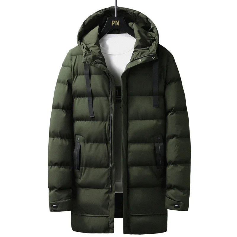 Puffer jacket mens 8XL thick warm winter jacket Plus size hooded long jacket fashionable casual cotton pad Parkas mens jacket top 241019