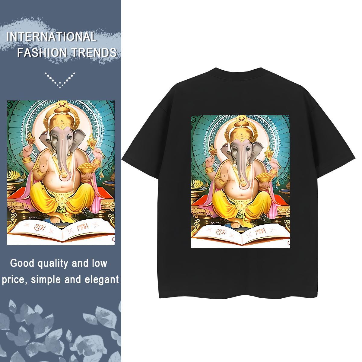 Fashion Casual T shirt 230g Pure Cotton Round Neck Short Sleeve Hip Hop Street religion Lady T shirt Female Customized Top Shirts