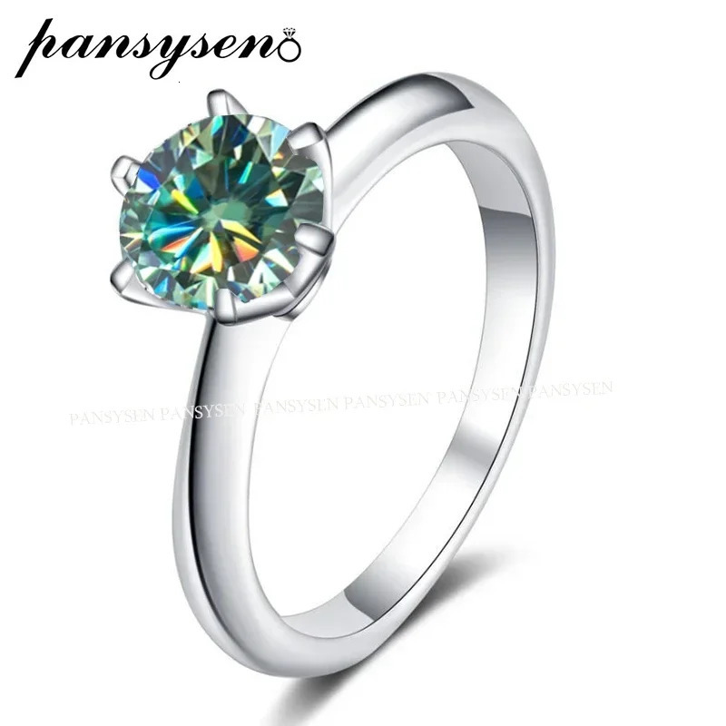 1CT D Colored Ring Laboratory Diamond Womens Card Ring 925 Pure Silver Engagement Promise Wedding Band with GRA 241007