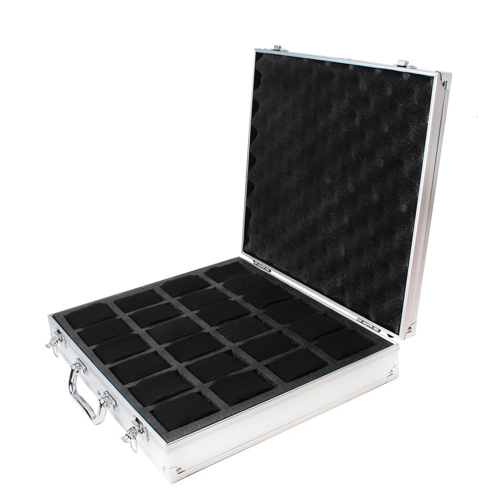 10/18/24 Grid Portable Aluminum Case with Handle for Large Capacity Storage of Jewelry and Watch Display Cases 241018