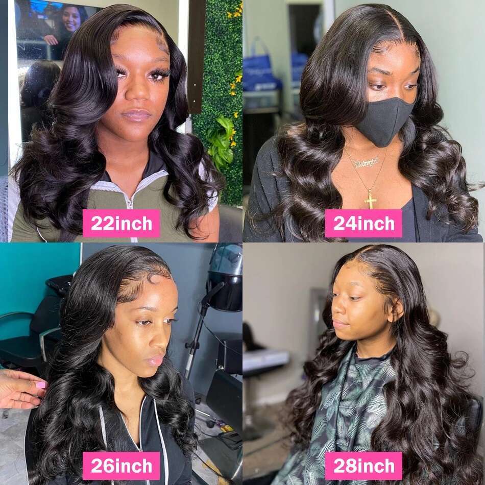 180% Body Wave 360 Full Human PrePlucked Transparent 13x4 Lace Frontal Wig Brazilian Hair Wigs For Women Bg