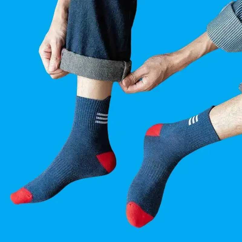 10/20 Pairs Long Socks Sweat-Absorbent Japanese Sports Mens Socks Korean Socks Mens Mid-Tube New Mens Autumn and Winter SocksXJ241019