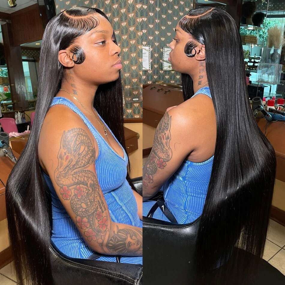Straight 13x6 200 Density HD Transparent Frontal Wig 5x5 30 32 40Inch 13x4 Lace Front Human Hair Brazilian Closure Glueless