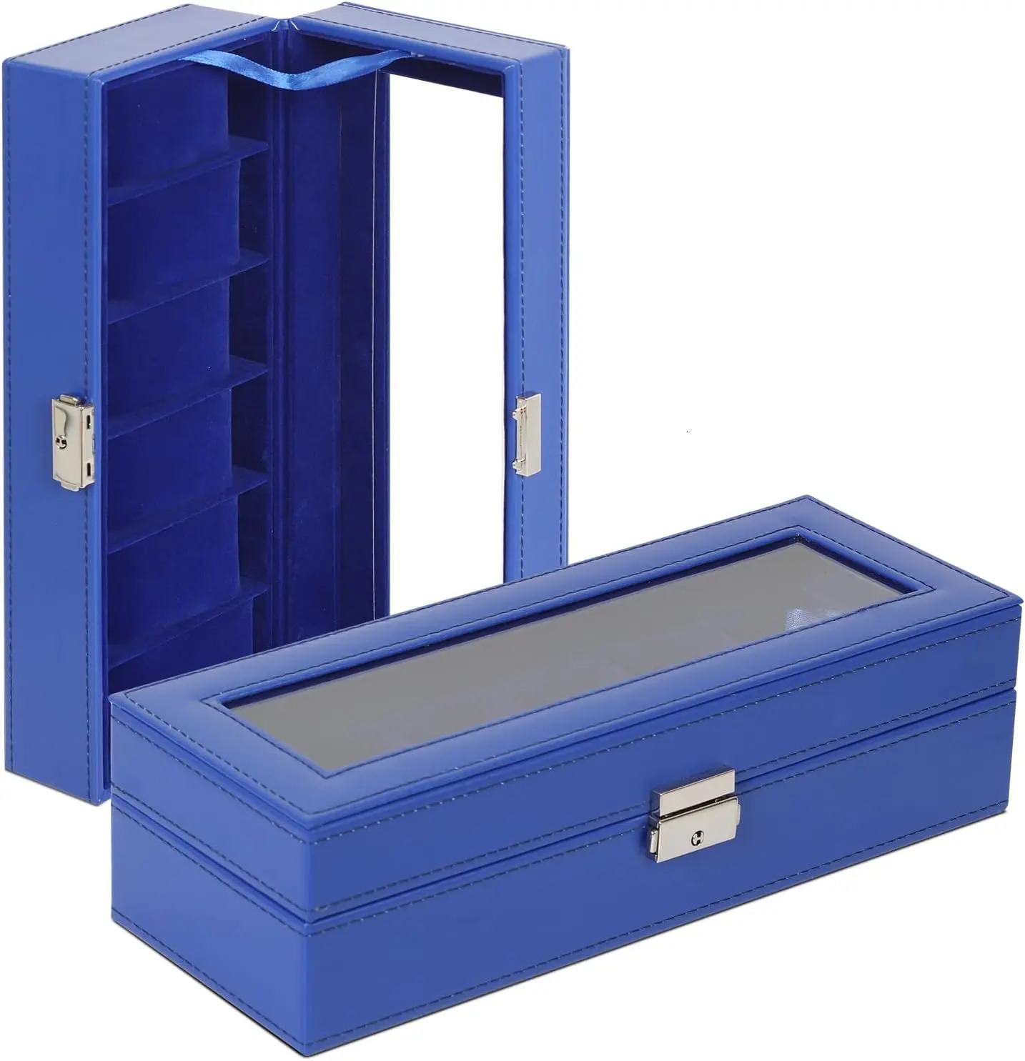 6-slot leather watch box organizer mens watch display box jewelry storage rack 241018