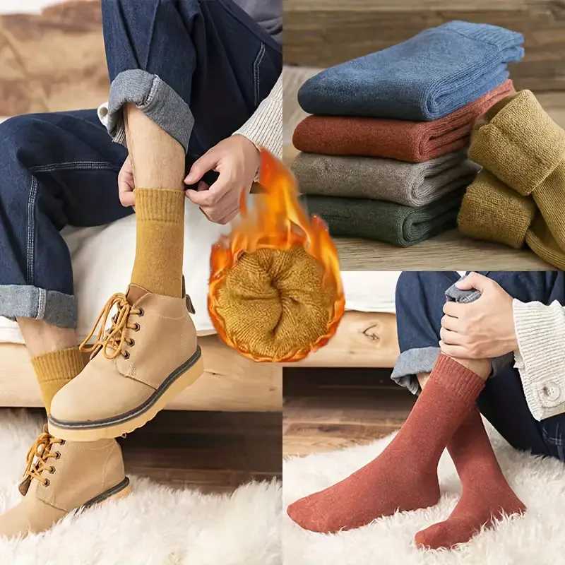 5 Pairs Thickened And Warm Woolen Socks For Women/Men Mid-tube Socks Autumn And Winter Women/Mens Socks High-tube Long SocksXJ241019