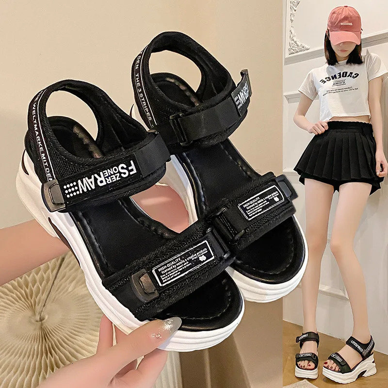 Women Platform Sandals Summer Versatile Slope Heel Elevated Womens Shoes Beach Chaussure Femme 241019 d5c0