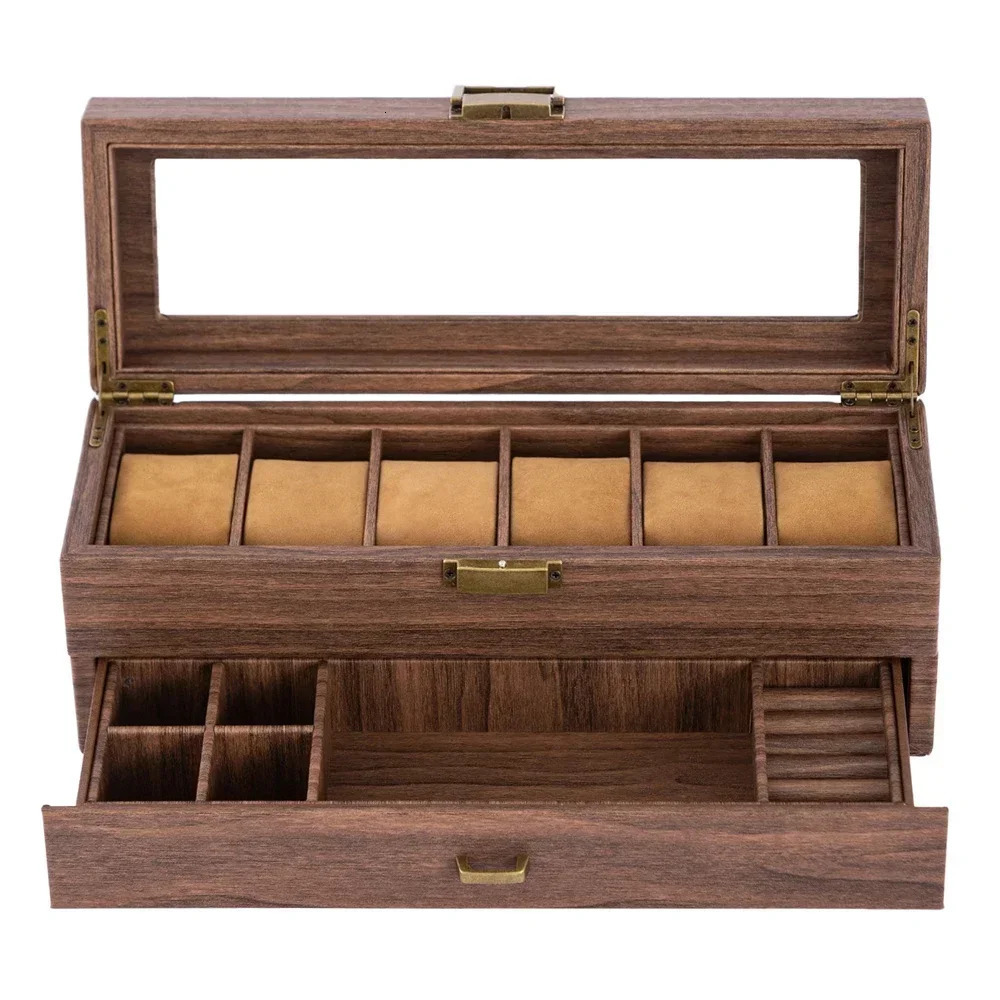 handmade wooden 6/10/12 grid watch box watch display box jewelry rack storage organizer 241007