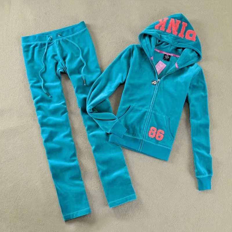 Women's Two Piece Pants Y2K Womens Sportswear 2024 Spring/Summer Womens Sportswear and Pants Set Velvet Sportswear Two Piece Set Y241019R0HW